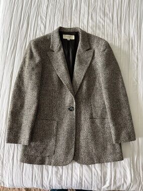 Vintage Christian Dior Separates Textured Tweed Blazer Jacket - Size 10